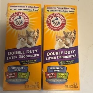 Arm & Hammer Double Duty Litter Deodorizer.  2 for $15